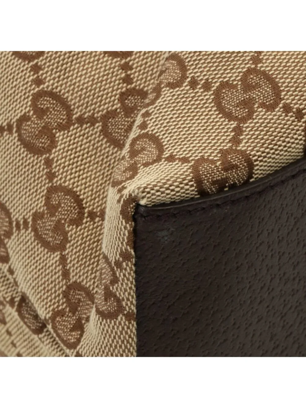 Gucci Sherry Line GG Tote Bag Beige Dark Brown